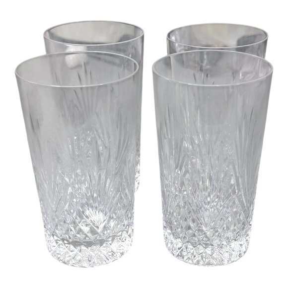 Lot 4 Wedgwood Majesty Crystal Highball Glasses Cut Glass Barware Vintage RARE - Picture 1 of 6